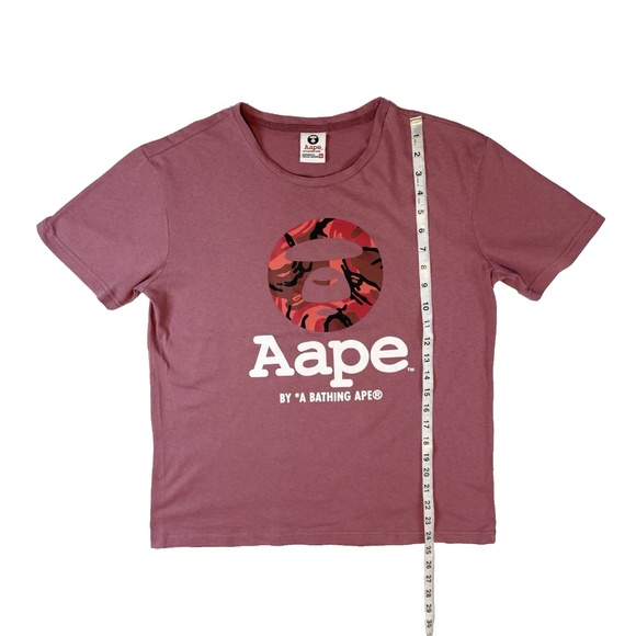 Aape By A Bathing Ape Size M Pink Camo Logo Big Head Tee Bape T-Shirt - Picture 4 of 12